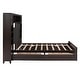 preview thumbnail 6 of 14, Queen Size Wooden Bed with Trundle, Cabinet, and Sockets, Espresso