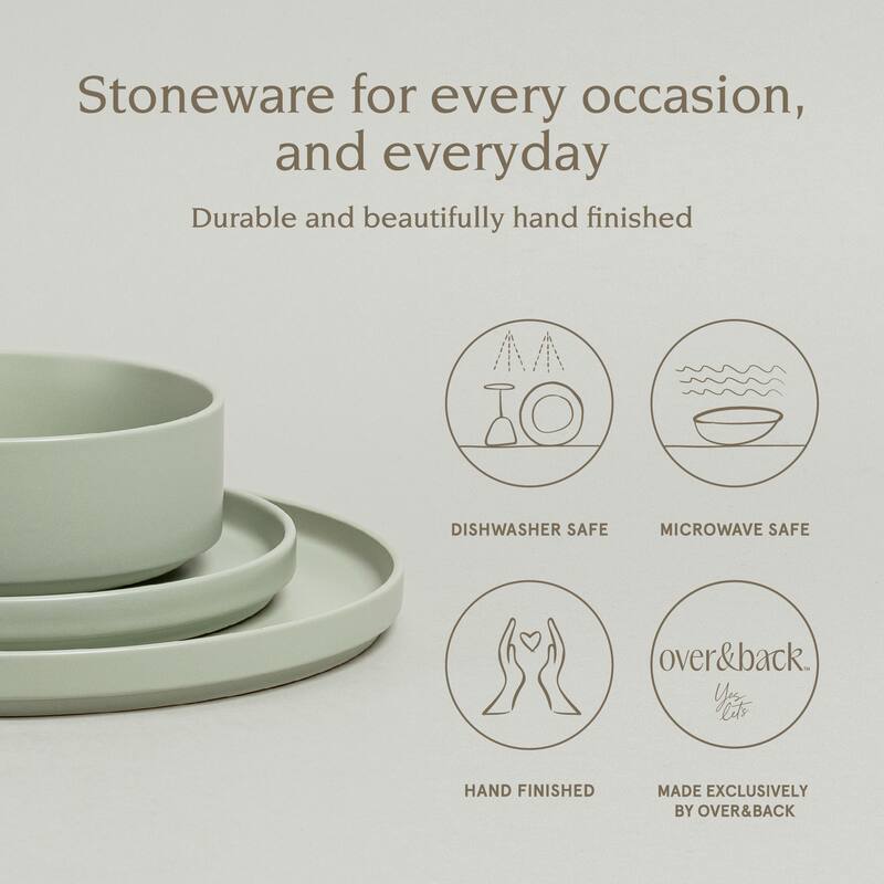 over&back Stackable Semi-Matte Stoneware Dinnerware