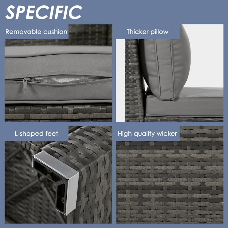 Modern 9-Piece Outdoor Round Sofa Set with Pillows and Cushions, Ideal for Patio, Courtyard, and Pool