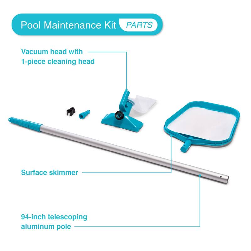 Intex 28002E Maintenance Pool Kit Vacuum Skimmer & Pole (Pool Sold Separately) - 3.47