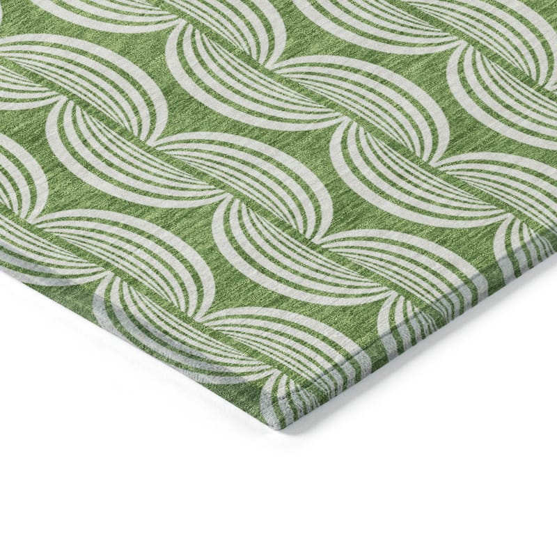 HomeRoots Ogee Transitional Rectangle Outdoor Rug