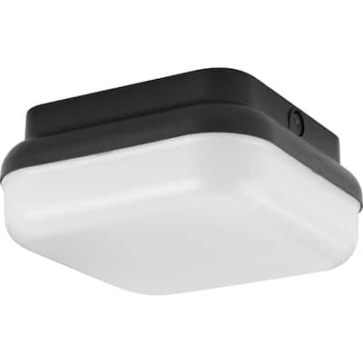 Hard Nox Collection Black 10" Square Flush Mount Light - 10 in x 10 in x 4.5 in