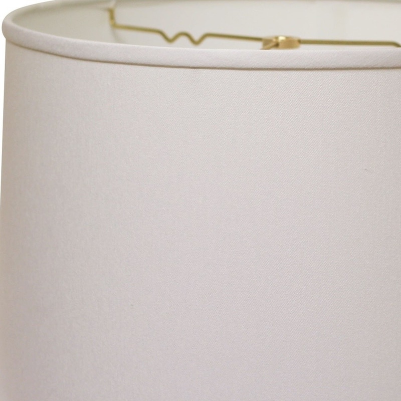 14" White Throwback Drum No Slub Lampshade - 14" L x 14" W x 10" H