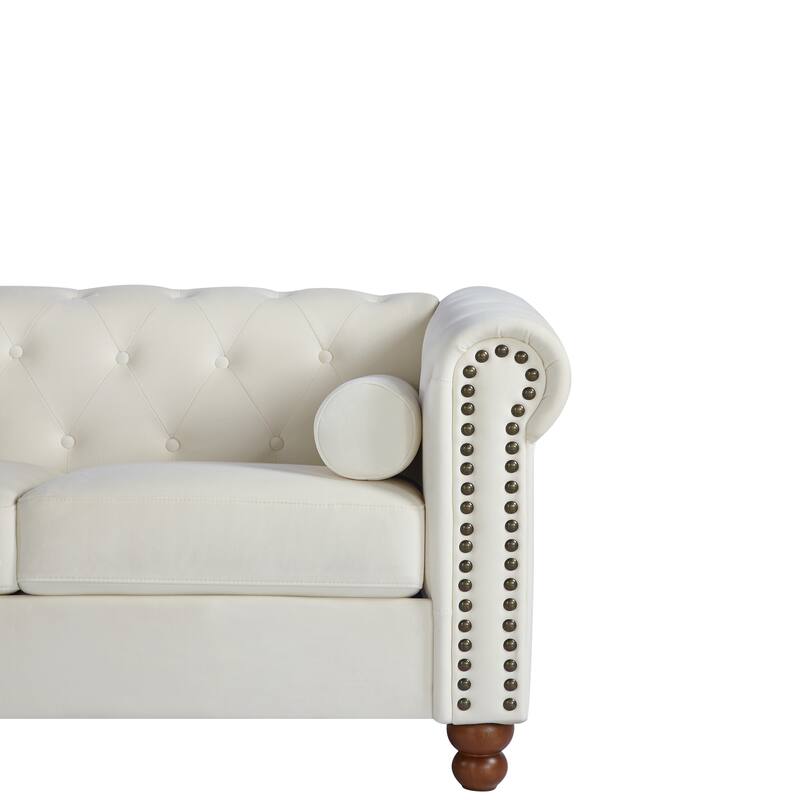 Chesterfield Button Tufted 3-seater Sofa with Nailheads