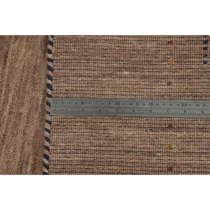 Tribal Gabbeh Oriental Area Rug , Handmade Brown Wool Carpet - 7' 10'' X 5' 0''