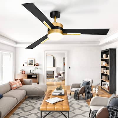 Moasis 3 Blades 60'' Ceiling Fan with Lights and Remote Control,Crystal Rod Design and Memory Function