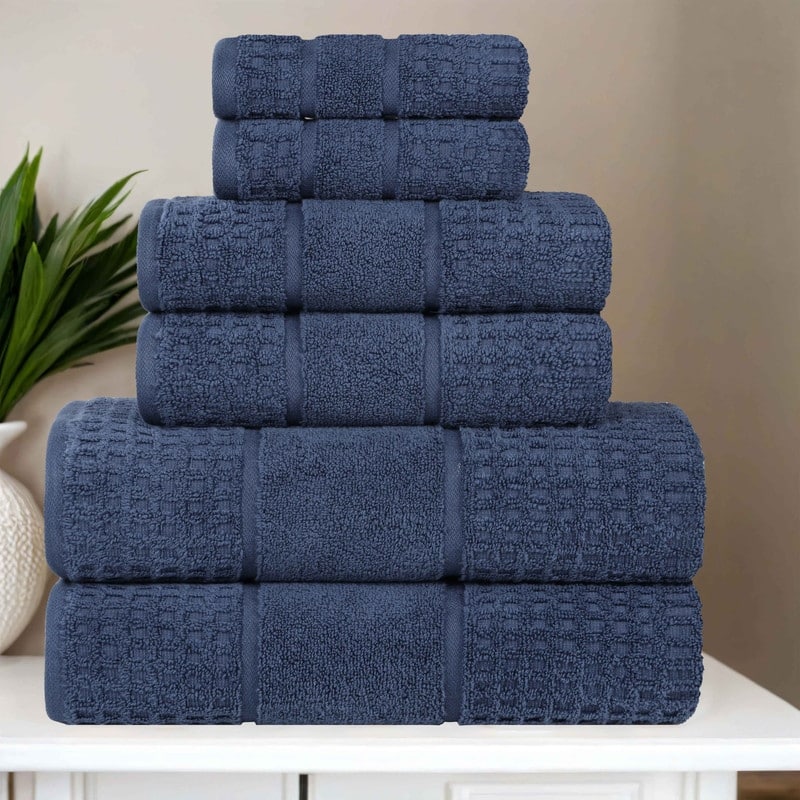 Superior Napa Zero Twist Cotton Soft Waffle Hand Towel Set of 6