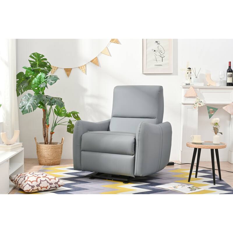 Wall Hugger Power Recliner Chair with USB Port, Electric Reclining Armchair for Small Spaces, PU Leather Sofa for Living Room