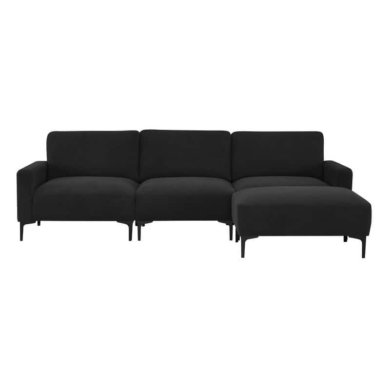Velvet Lshaped Sectional Sofa Couch Set, Freely Combinable 4 Seater