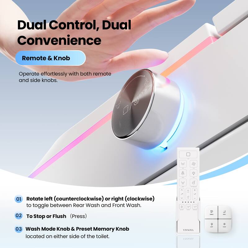 Zarautz Elongated Smart Bidet Toilet Combo with Clean Foam Shield Splash Proof,Heated Seat,Dryer & Foot/Men's flush recognition