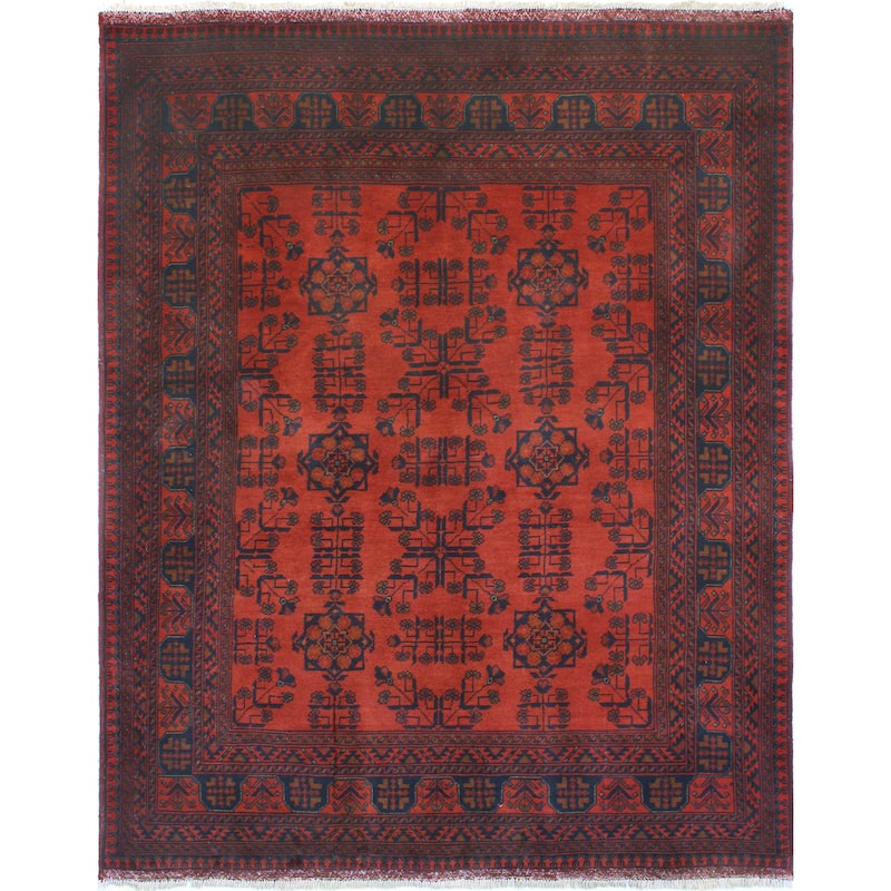 Khal Mohammadi Liaqat Red/Navy Rug - 4'11" x 6'5"