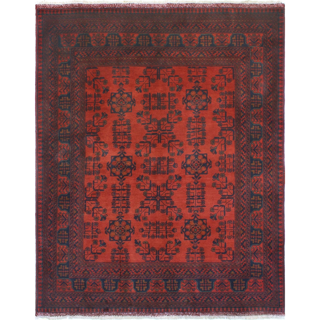 Khal Mohammadi Liaqat Red/Navy Rug - 4'11" x 6'5"