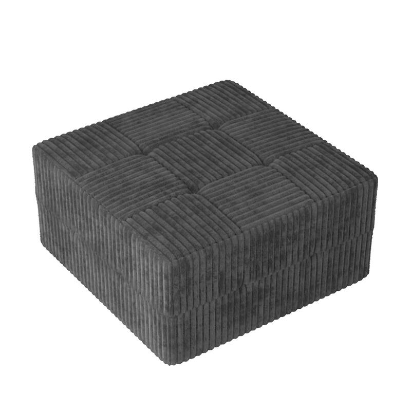 130.32" L-Shaped Corduroy Modular Sectional Sofa with DIY Configuration, and Convertible Sleeper (4/6/7/9-Seater Options)