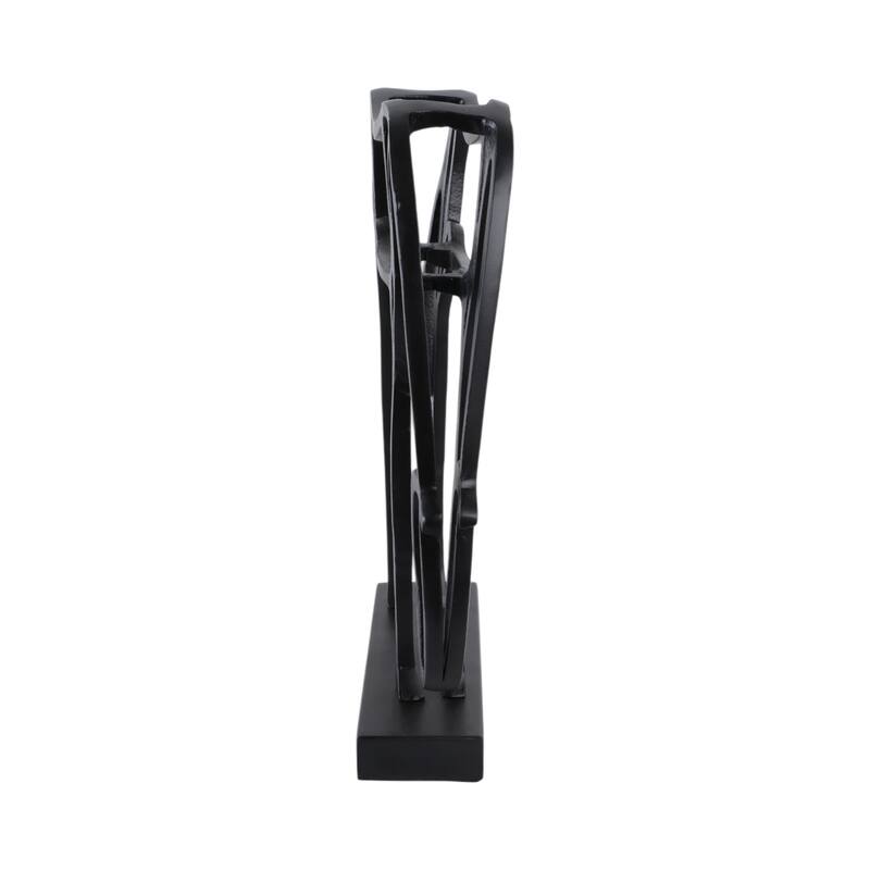Metal Openwork Abstract Cut-out Horse Sculpture On Base - 15" Black - 13" x 3" x 15"