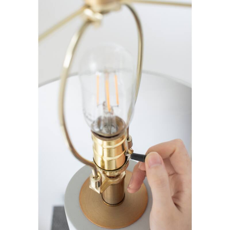 15x15x30 Inch Cement and Metal Table Lamp Industrial Modern Lighting for Living Room Bedroom