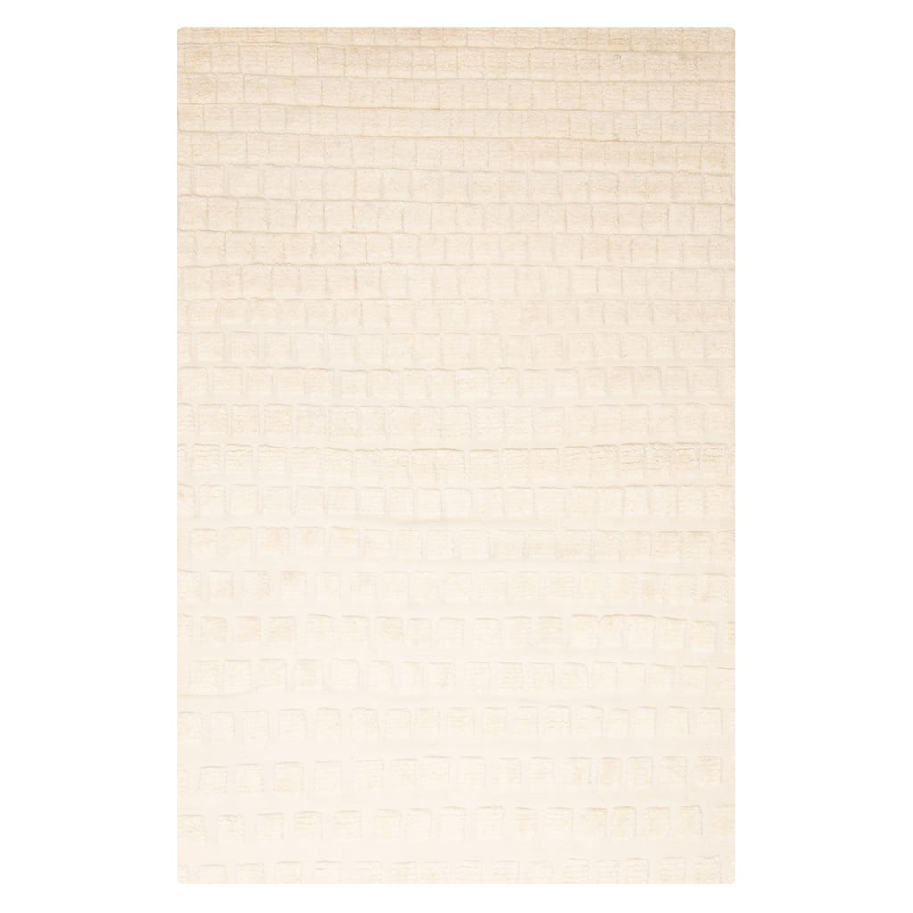 ECARPETGALLERY Hand-knotted Tangier Cream Wool Rug - 4'10 x 7'6