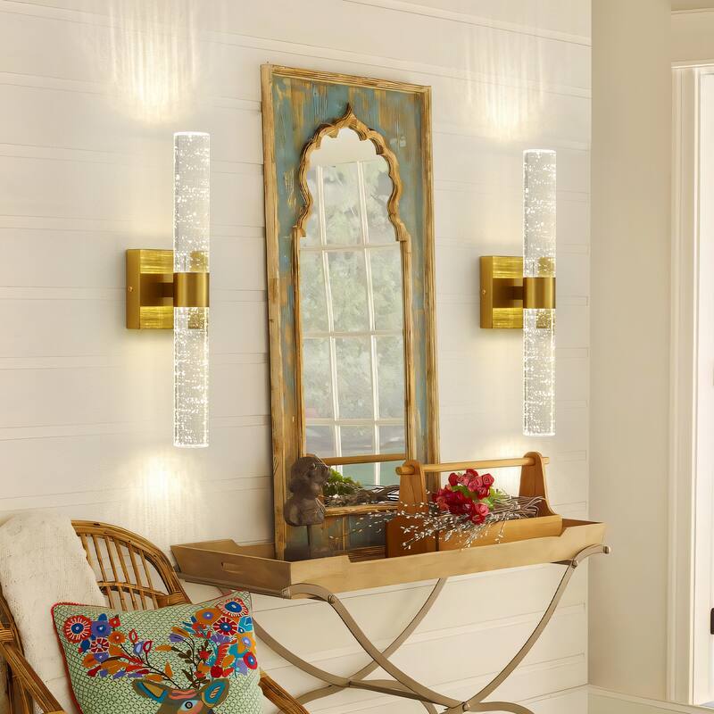Gold Wall Sconce Bathroom Vanity Light Fixture Crystal wall light