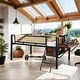 preview thumbnail 1 of 33, Stylish & Simple Single Full metal loft bed with rectangular desk, LED lights, storage shelves, safety guard and ladder, Brown Brown
