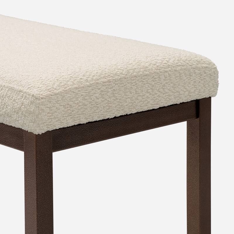 Luxury Bedroom End of Bed Bench Indoor Bench Casual Stool, Dining Room Stool Decorative Stool with Metal Frame
