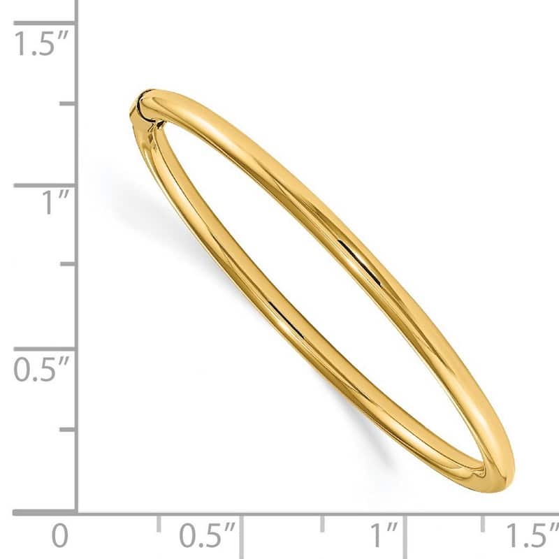 Curata 14k Yellow Gold 5.5" 2.5mm Children's Polished Slip-on Bangle Bracelet
