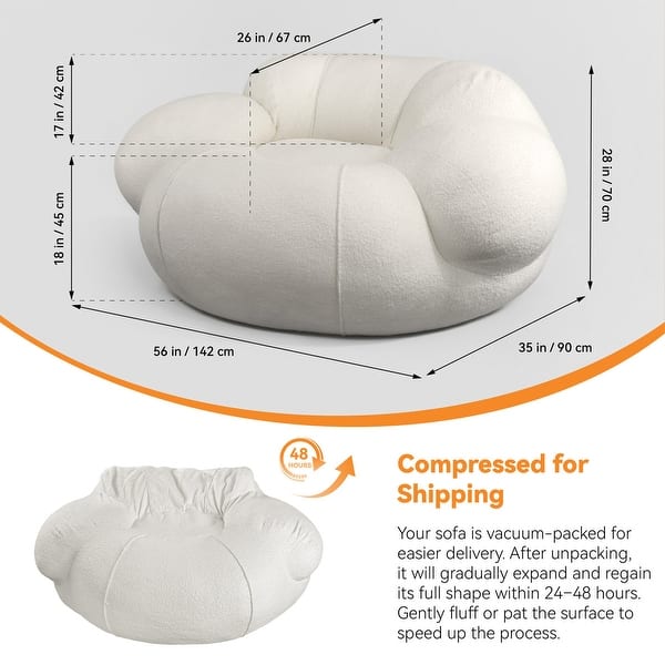 WOWMAX Oversized Accent Chair, Comfy Round Sofa Chair, Deep Seat Armchair For Living Room Bedroom Reading Nook
