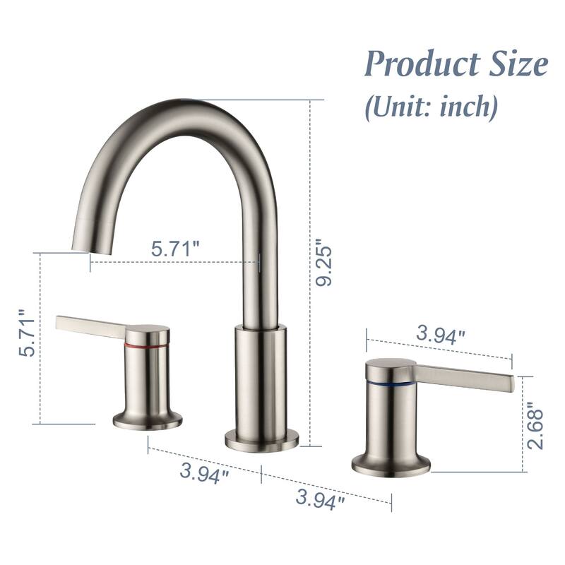 8 Inch Widespread Bathrom Faucet 3 Hoes Modern Bathroom Sink Faucet Double Handle Vanity Basin Faucets Mixer Taps With Valve