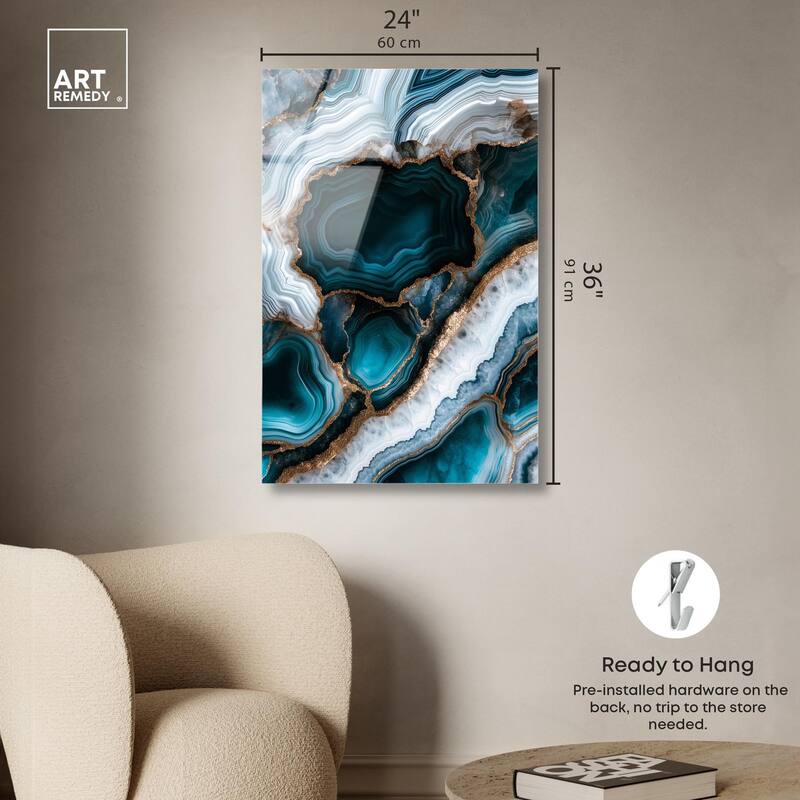 Teal Tectonic I Acrylic by Art Remedy, Ready to Hang