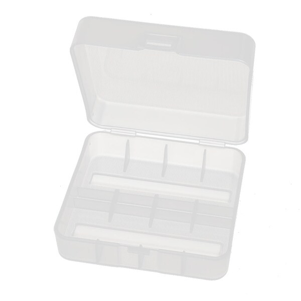 75mmx68mmx30mm Transparent Storage Case Hard Plastic Battery Holder Organizer