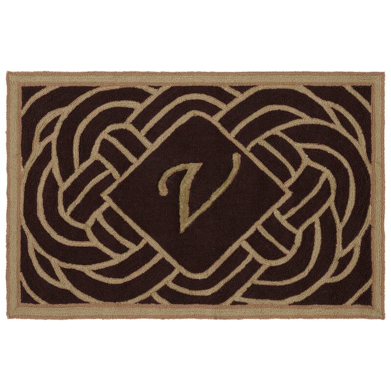 SAFAVIEH Hand-hooked Monogram Radica M Chocolate Rug