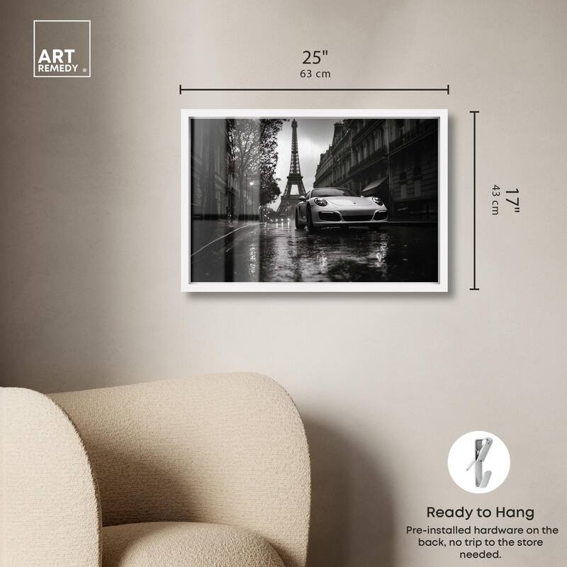 Driving in the Rain Paris Shadowbox by Art Remedy