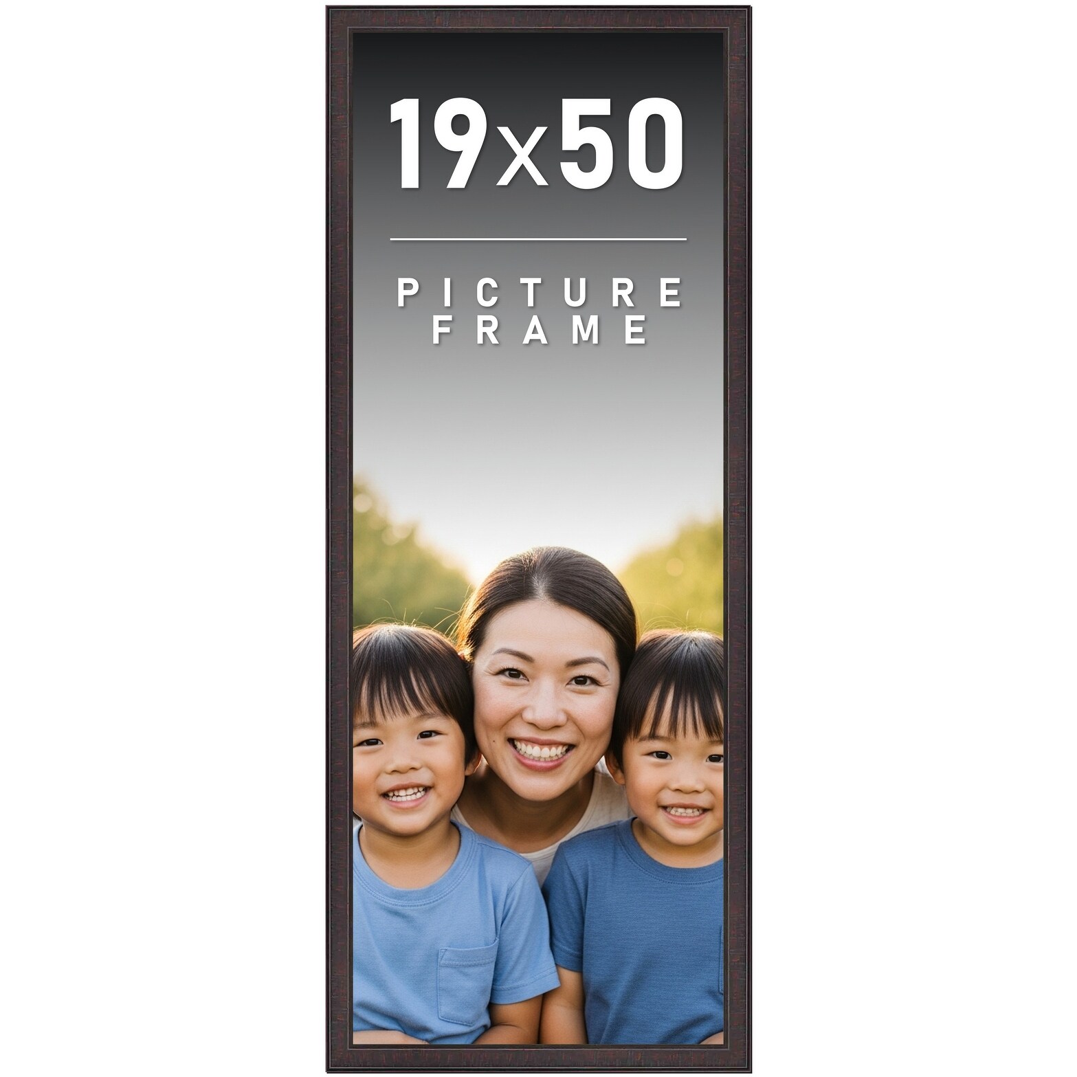 19x50 Frame Brown Picture Frame - Complete Modern Photo Frame Includes