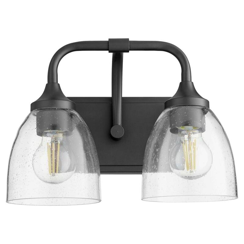 Quorum International Enclave 2 Light 13" Wide Vanity Light - Matte Black / Clear / Seeded