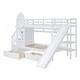 preview thumbnail 23 of 50, Twin-Over-Twin Castle Style Bunk Bed with 2 Drawers 3 Shelves and Slide