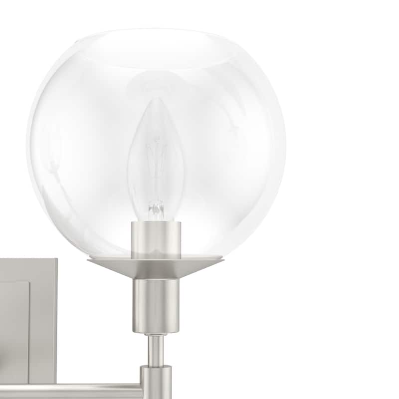 Hunter Xidane Vanity Wall Light - Bathroom, Mid Century Modern, Glam - Clear glass