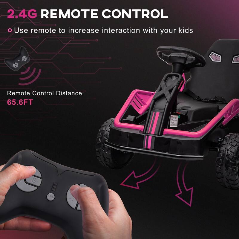 24V Electric Kids Ride-On Car with Remote Control - Dual Motor, Spring Suspension, Horn, Music, LED Lights for Ages 3-8