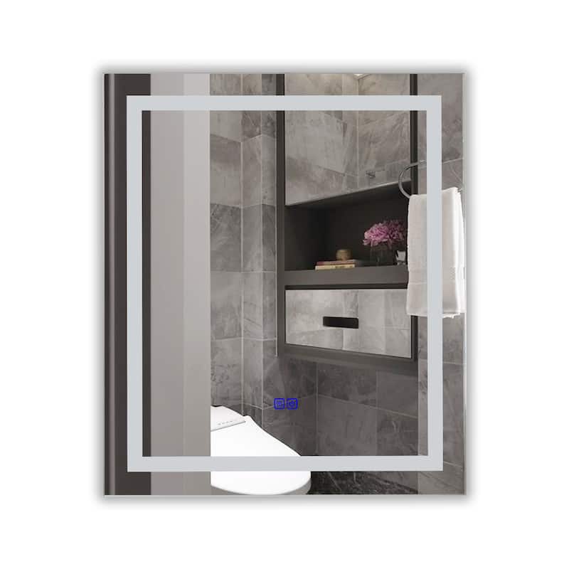Frameless Wall Mounted LED Bathroom Mirror - Colorless