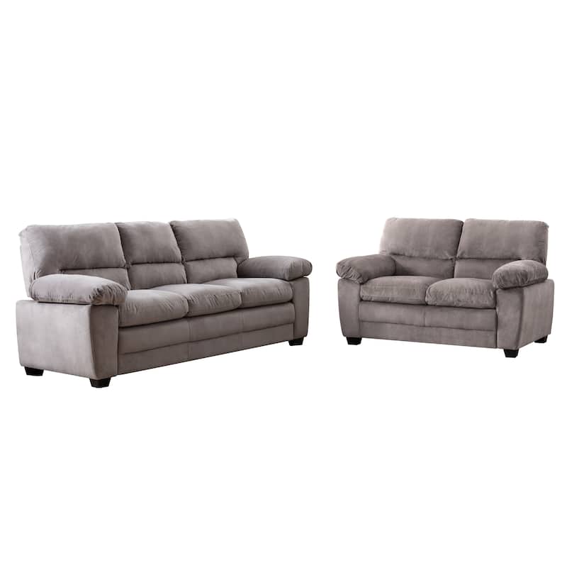 Contemporary Pillow Top Upholstered Living Room Sofa Set