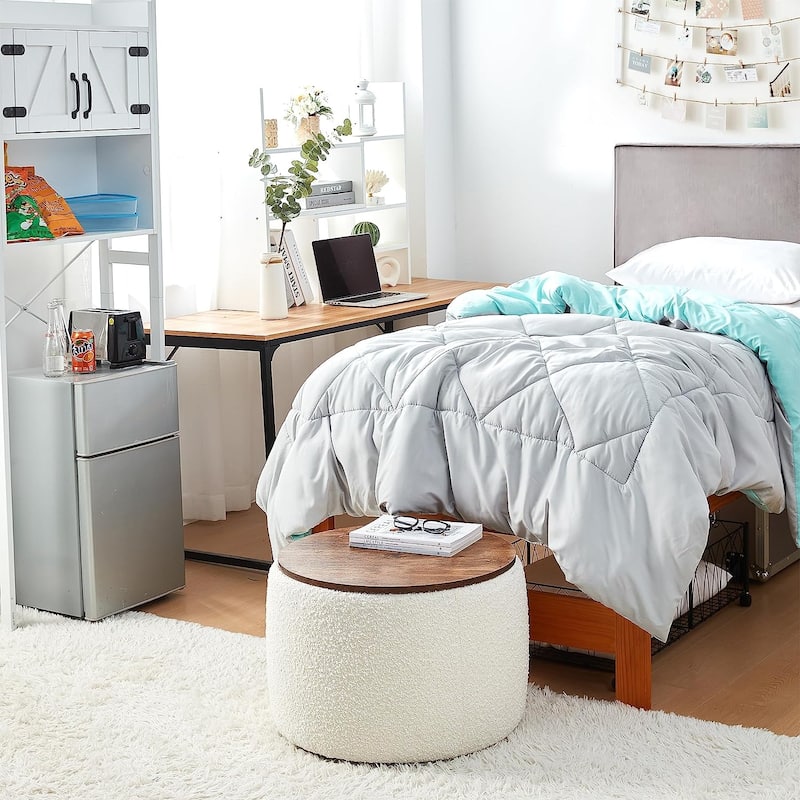 2East Storage Table Ottoman by DormCo - Pure White
