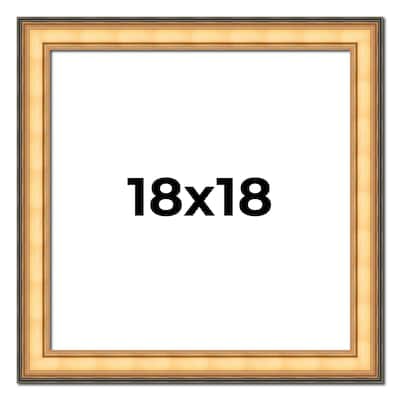 18x18 Frame Gold Plein Aire Solid Wood Picture Frame Width 2 Inches |