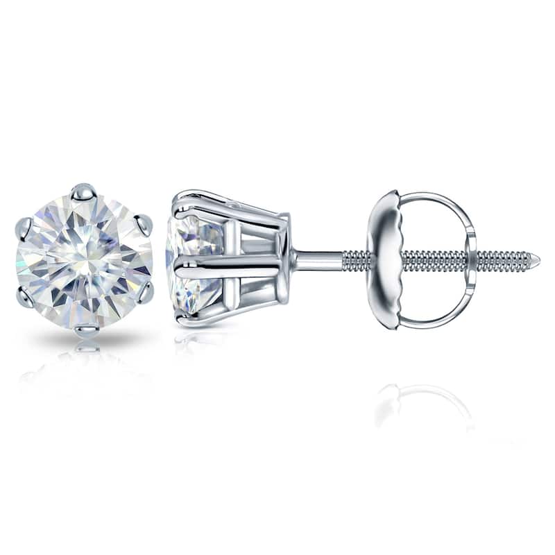 Auriya 3 1/2ctw Round Moissanite Stud Earrings 14k Gold - 7.8 mm