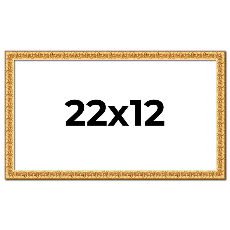 22x12 Frame Gold Real Wood Picture Frame Width 1 inches | Interior