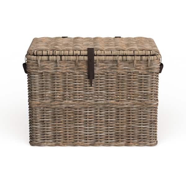 Safavieh Amancio Grey Natural Rattan Storage Trunk 35 6 X 22 4 X 23 6 On Sale Overstock 10857179