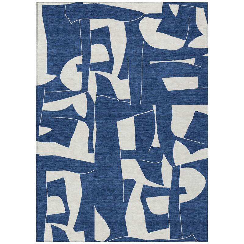 Machine Washable Indoor/ Outdoor Modern Creede Chantille Rug