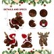 preview thumbnail 2 of 4, DolliBu Santa Standing Brown Moose Stuffed Animal with Santa Outfit - 13 inches
