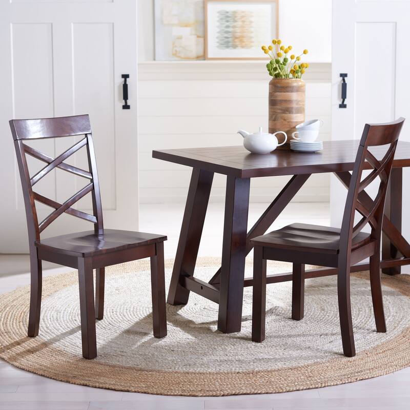 SAFAVIEH Nila Brown Dining Chair - 18.5" W x 21.3" L x 38" H - 19Wx21Dx38H - Brown