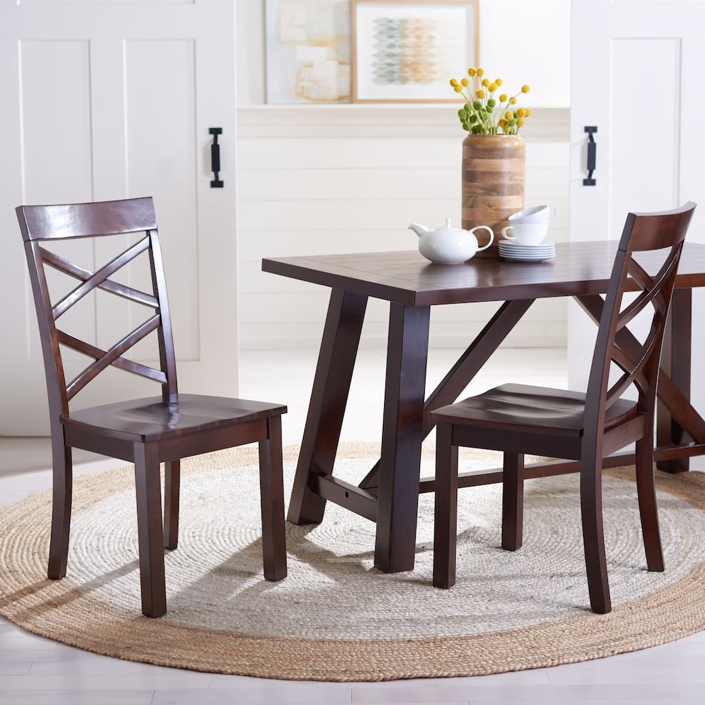 SAFAVIEH Nila Brown Dining Chair - 18.5" W x 21.3" L x 38" H - 19Wx21Dx38H