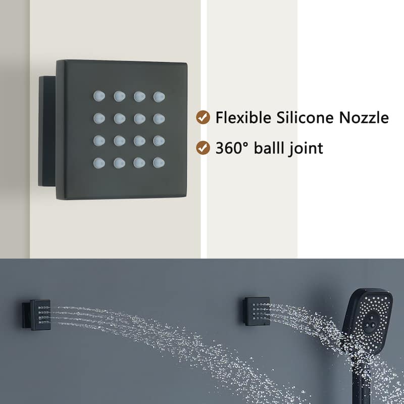 2" Classic Body Spray with Self-Cleaning Nozzles - Wall-Mount Body Jet, 1 Piece (Valve Not Included) - 2" x 2"
