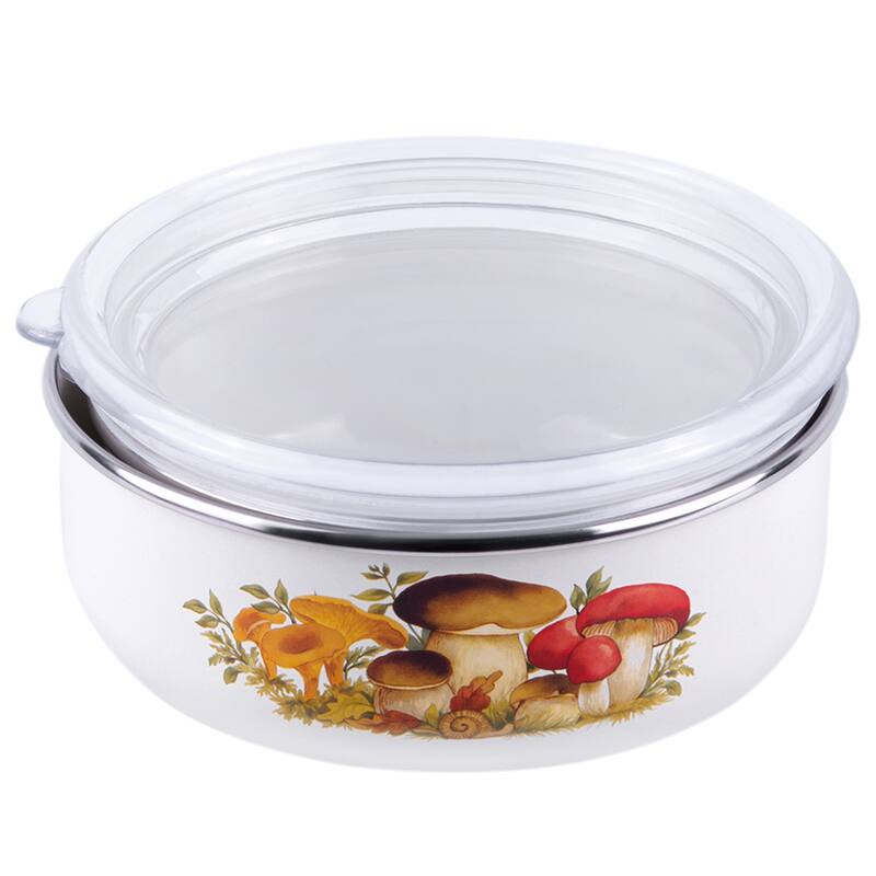 STP Goods Mushrooms Enamel Storage Container w/ Lid Set of 2
