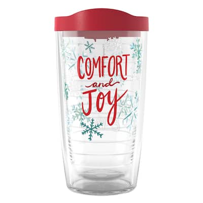 Tervis EttaVee Christmas Holiday Comfort and Joy Made in USA Double Walled Insulated Travel Tumbler, Comfort and Joy