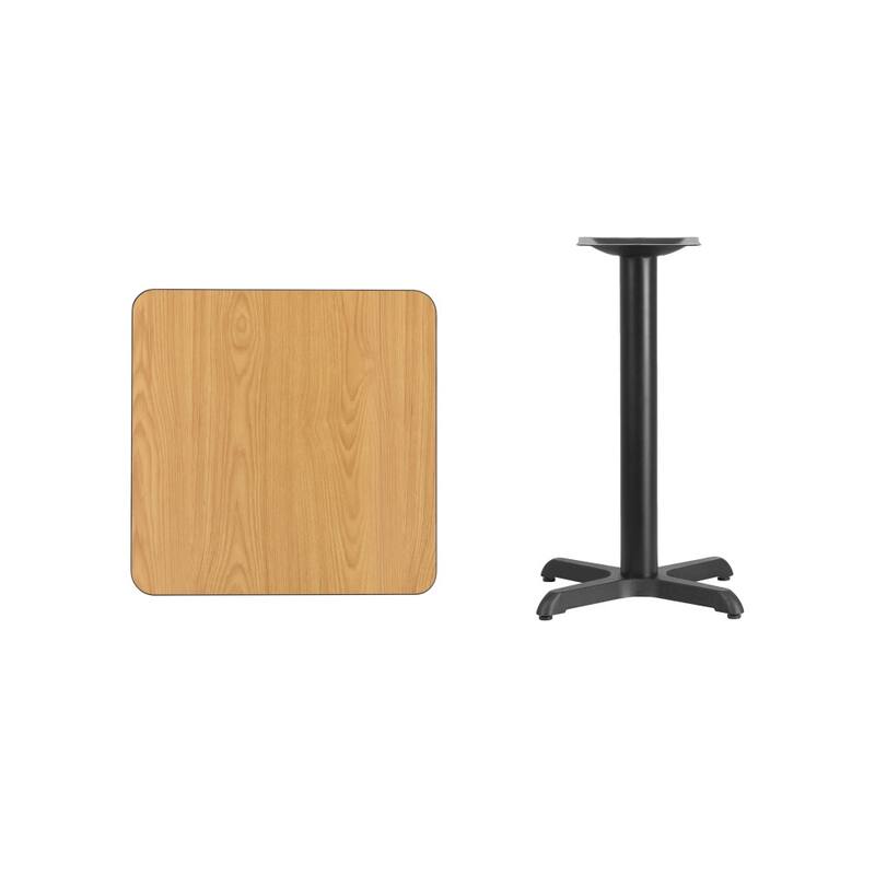 24'' Square Laminate Table Top with 22'' x 22'' Table Height Base - 24"W x 24"D x 31.125"H - 24"W x 24"D x 31.125"H
